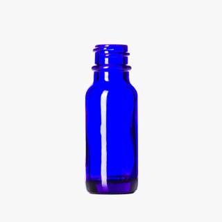 0.5oz Cobalt Blue Glass Boston Round Bottle