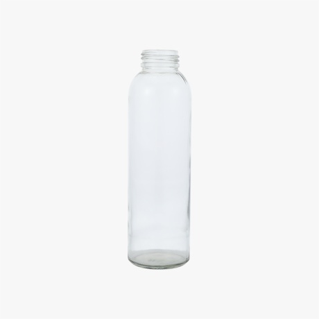 clear glass water bottle