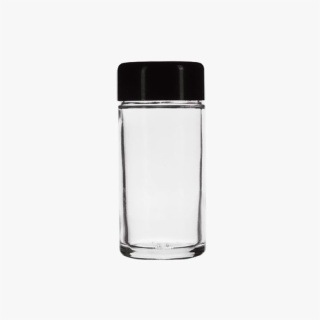 1/4oz Clear Child Resistant Jar with Black Lid