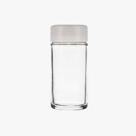 1/4oz Clear Child Resistant Jar with White Lid