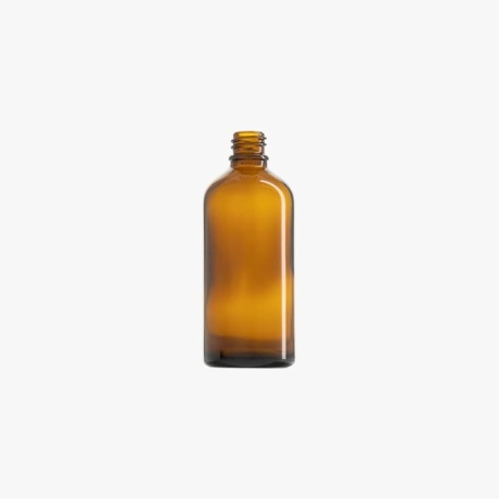 100ml Amber Euro Round Glass Bottle