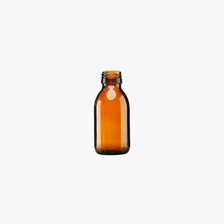 100ml Amber Glass Syrup Bottle Round