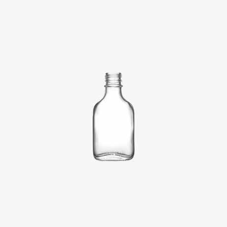 100ml Flint (Clear) Glass Flask Oval Bottle