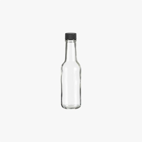 10oz Woozy Round Glass Bottle with Black Cap