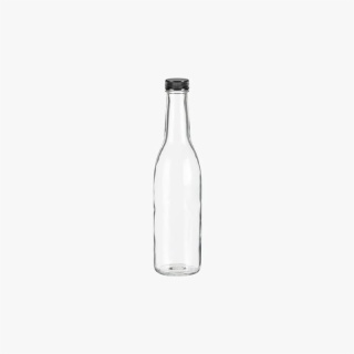 12.5oz (375 ml) Woozy Round Glass Bottle with Black Cap