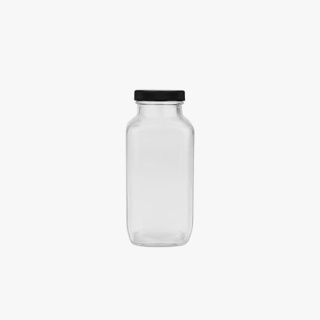 12oz Sqaure Airtight Glass Juice Bottle Customizable