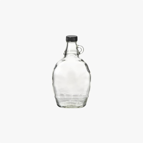 12oz Glass Syrup Bottle with Black Cap