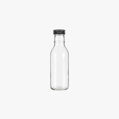 12oz Round Sauce Bottle with Black Cap