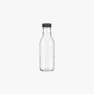 12oz Round Sauce Bottle with Black Cap