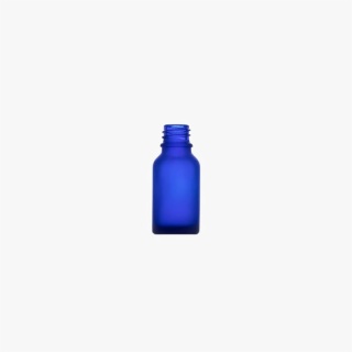 15ml Frosted Blue Euro Round Glass Bottle