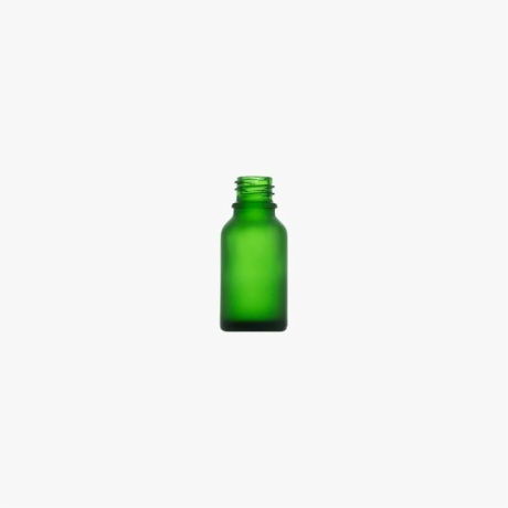 15ml Frosted Green Euro Round Glass Bottle