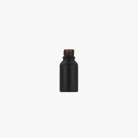 15mL Matte Black Euro Round Glass Bottle