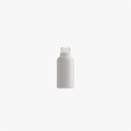 15mL Matte White Euro Round Glass Bottle