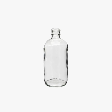 16 Ounce Clear Glass Boston Round Bottle