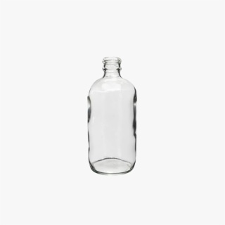 16 Ounce Clear Glass Boston Round Bottle