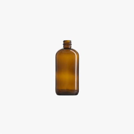 16oz (500mL) Amber Boston Round Glass Bottle