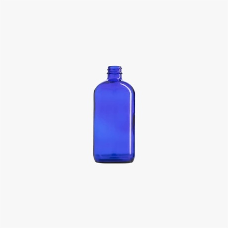 16oz (500mL) Blue Boston Round Glass Bottle