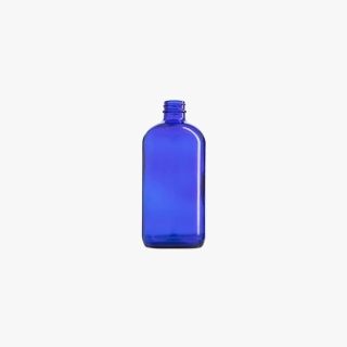 16oz (500mL) Blue Boston Round Glass Bottle