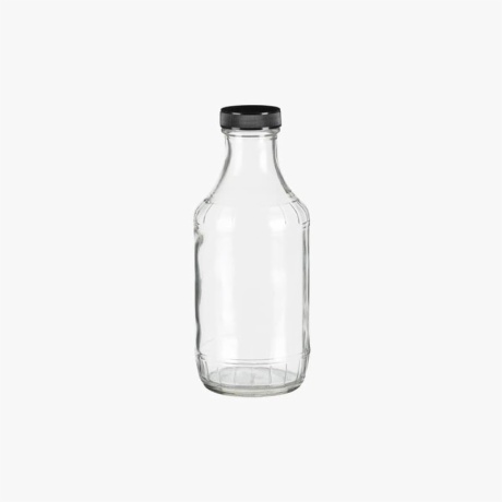 16oz Decanter Glass Bottle with Black Cap