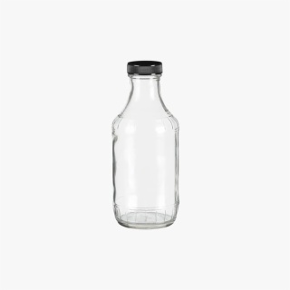 16oz Decanter Glass Bottle with Black Cap