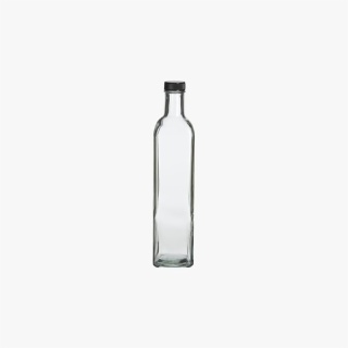 17oz (500 ml) Square Glass Bottle with Black Cap