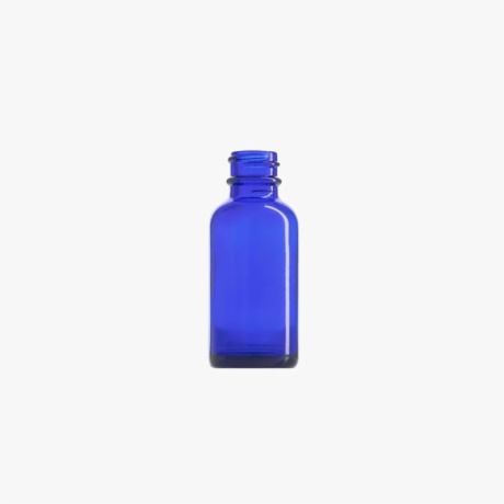 1oz(30ml) Boston Round Blue Glass