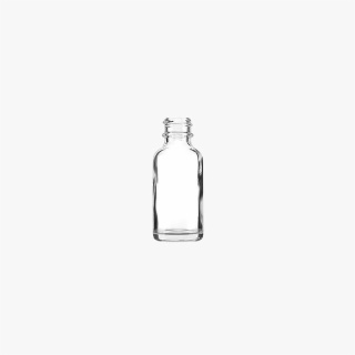 1oz (30ml) Flint (Clear) Boston Round Big Bead Glass Bottle