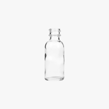 1oz (30ml) Flint (Clear) Boston Round Glass Bottle