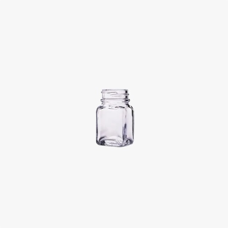 1oz (30ml) Flint (Clear) Wide Mouth Square Glass Bottle
