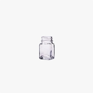 1oz (30ml) Flint (Clear) Wide Mouth Square Glass Bottle