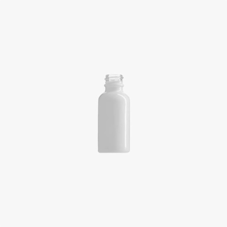 1oz Glass Glossy White Boston Round Bottle