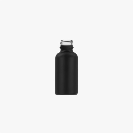 1oz Matte Black Boston Round Glass Bottle