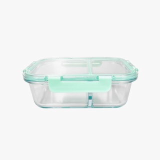 2 Compartment Glass Container