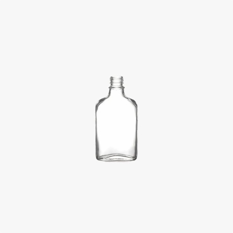 200ml Flint (Clear) Glass Flask Oval Body