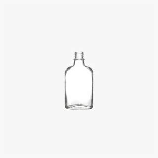 200ml Flint (Clear) Glass Flask Oval Body