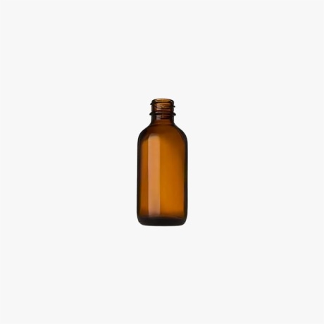 2oz (60ml) Amber Boston Round Glass Bottle