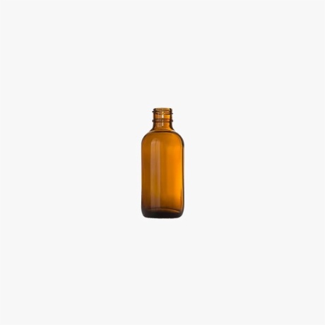 2oz (60ml) Amber Boston Round Glass Bottle Small Transfer Bead