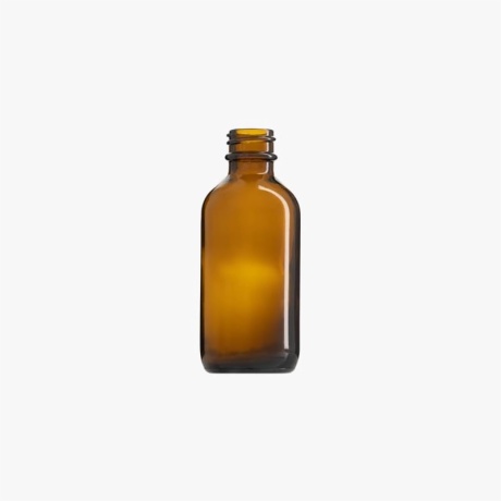 2oz(60ml) Boston Round Amber Glass