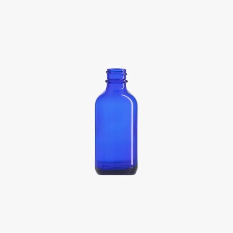 2oz(60ml) Boston Round Blue Glass