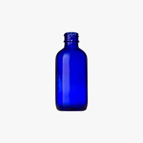 2oz (60ml) Cobalt Blue Boston Round Glass Bottle