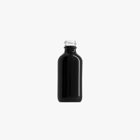 2oz Glass Shiny Black Boston Round Bottle