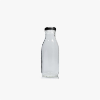 300ml Sleek Glass Juice Bottle with Metal Lid