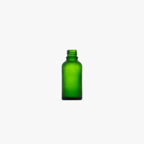 30ml Frosted Green Euro Round Glass Bottle