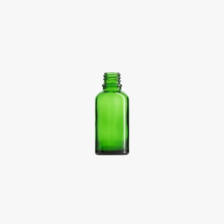 30ml Green Euro Round Glass Bottle