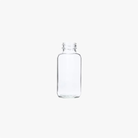 4oz (120ml) Flint (Clear) Wide Mouth French Square Glass Bottle
