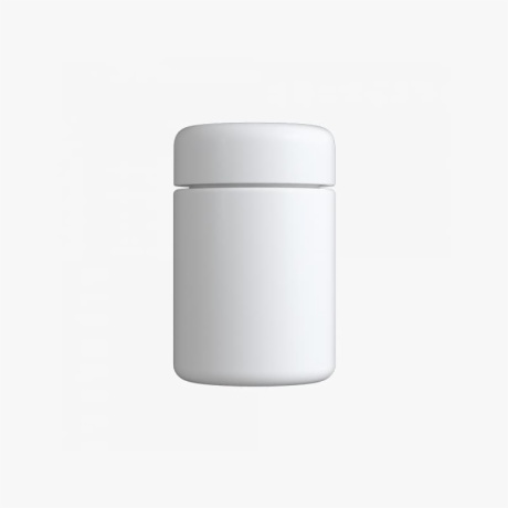 4oz Solid White Glass Child Resistant C-Class Jar with Plastic Matte White Lid