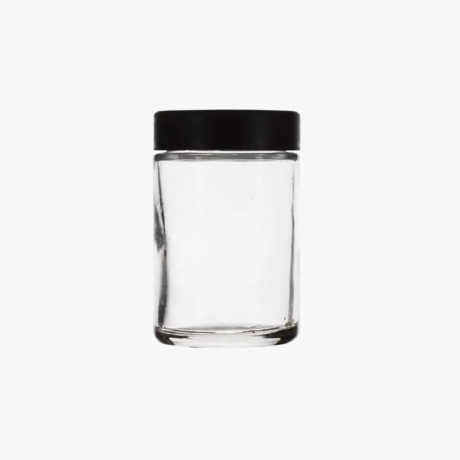 5oz Child-Resistant Flat Lid Jar with Black Lid