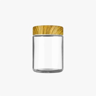 5oz Child-Resistant Flat Lid Jar with Wood Print Lid