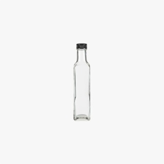 8.5oz (250 ml) Square Glass Bottle with Black Cap