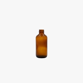 8 Ounce Amber Boston Round Glass Bottle
